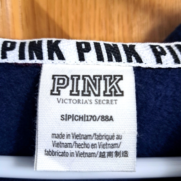 PINK Victoria's Secret Hooded Long Sleeve Quarter Zip With Bling - Picture 4 of 4